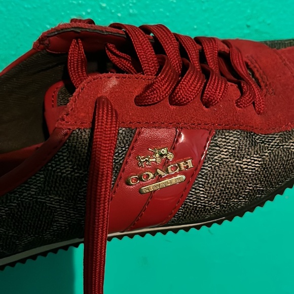 Red and Brown Coach sneakers - Picture 5 of 5